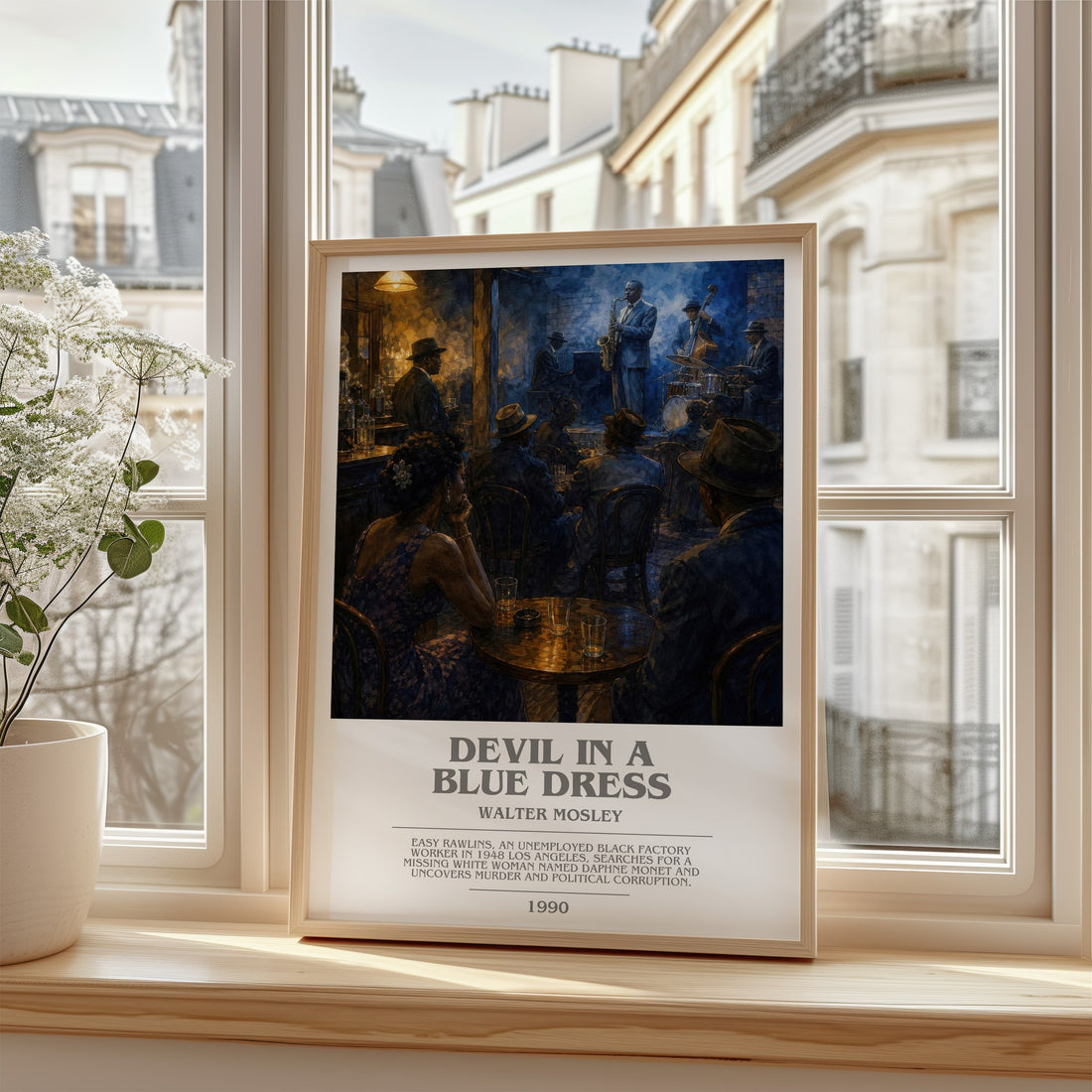 Devil in a Blue Dress bookish poster colour and style options – Walter Mosley book art