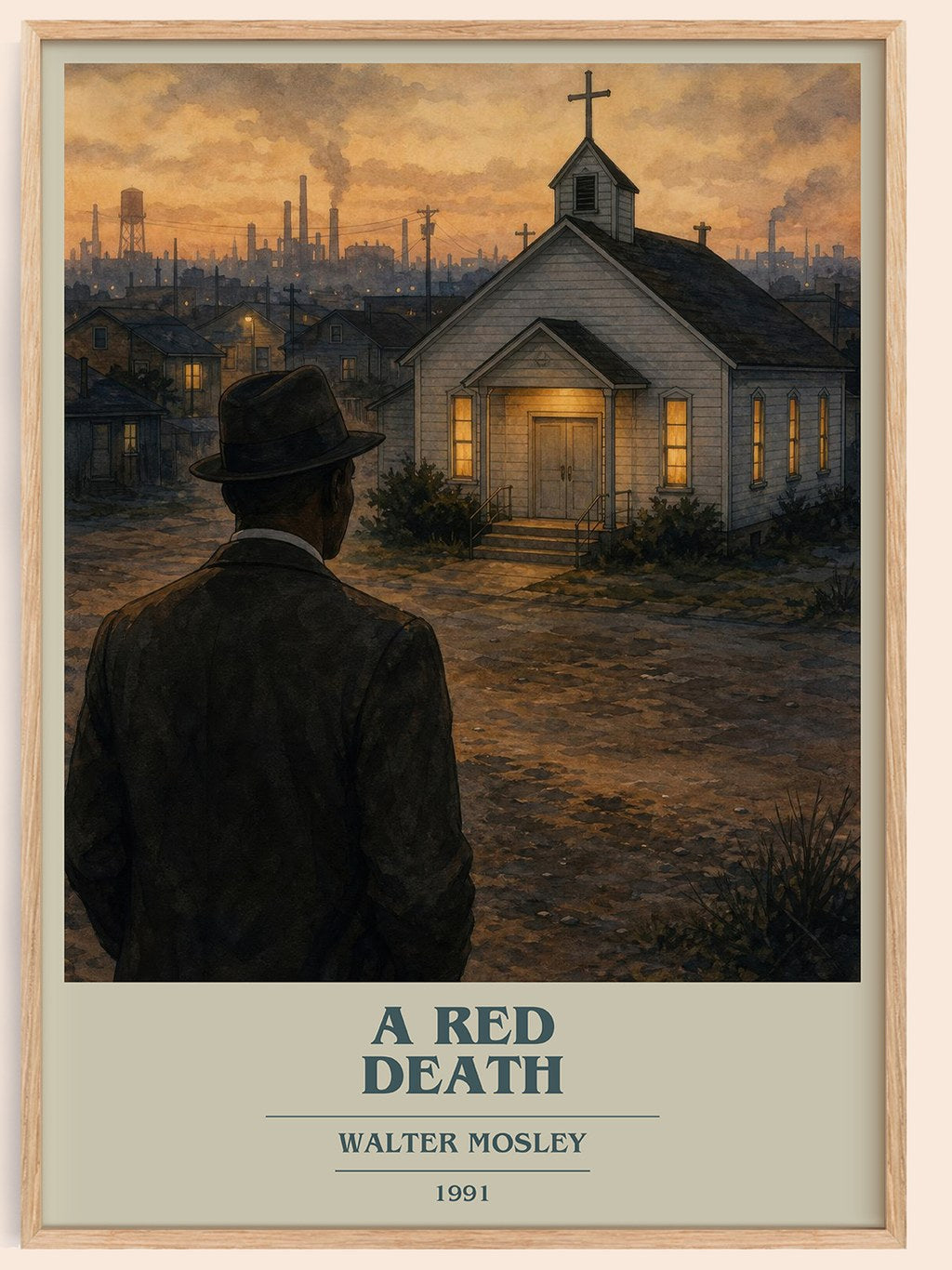 A Red Death book cover book poster by Walter Mosley – framed literary art print