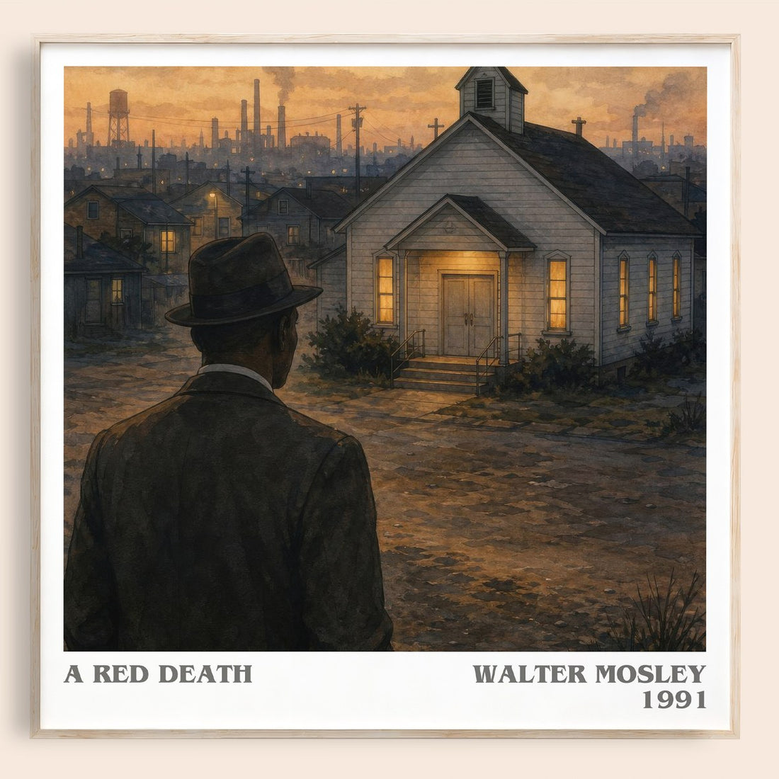 A Red Death literary book poster by Walter Mosley – framed literary art print