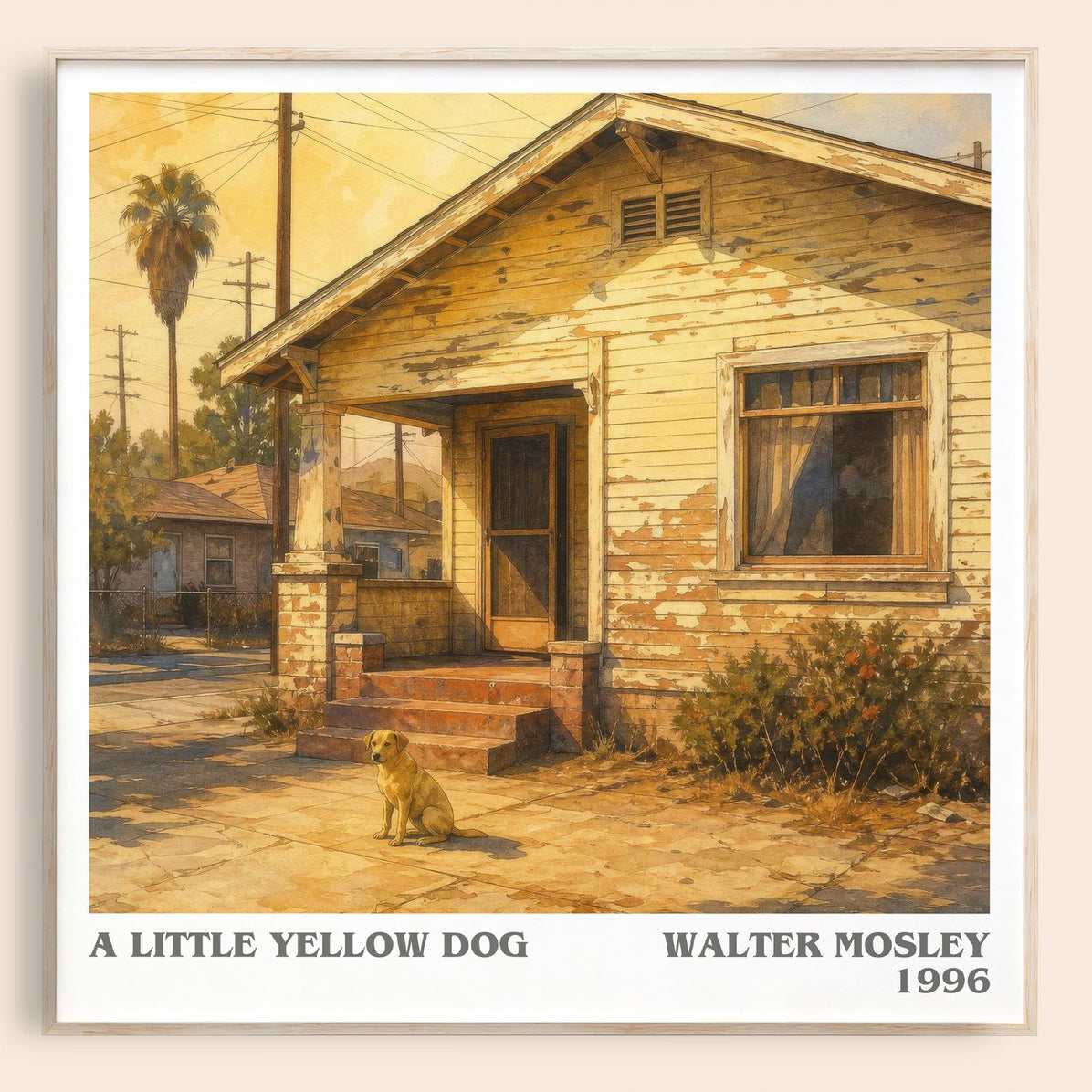 A Little Yellow Dog literary book poster by Walter Mosley – framed literary art print