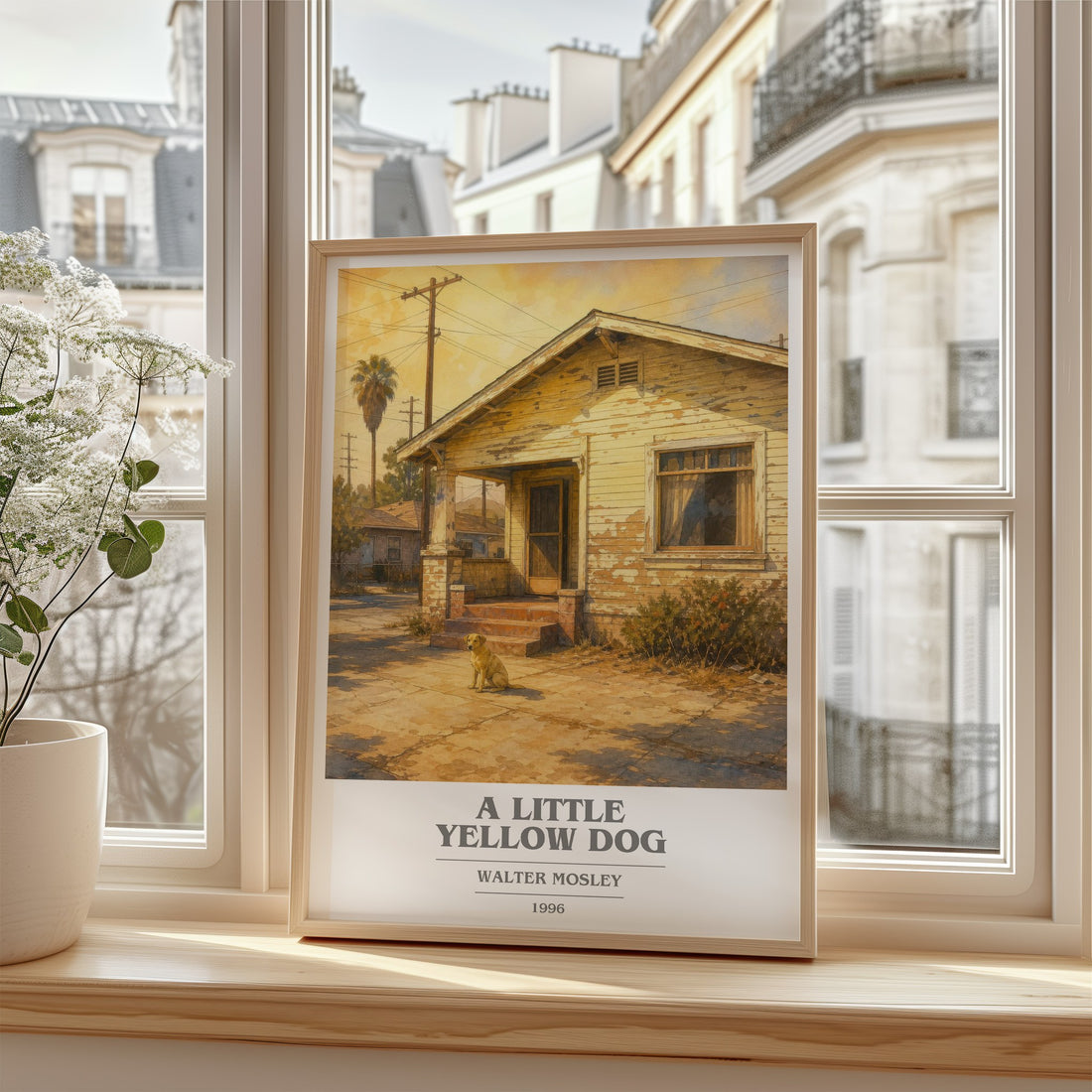 A Little Yellow Dog book cover poster colour and style options – Walter Mosley book art