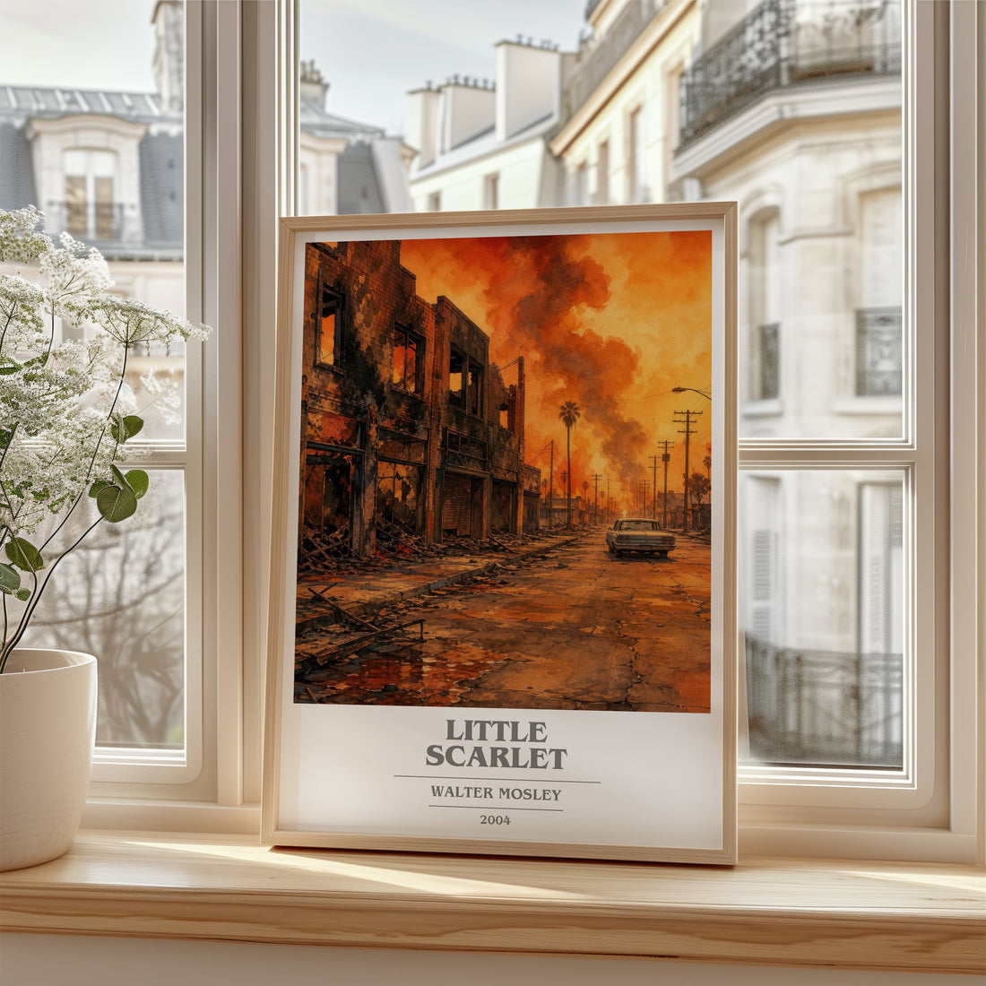 Little Scarlet book cover poster colour and style options – Walter Mosley book art