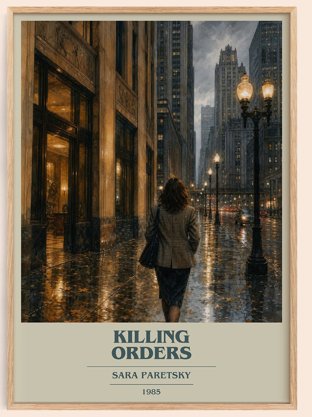 Killing Orders book cover book poster by Sara Paretsky – framed literary art print