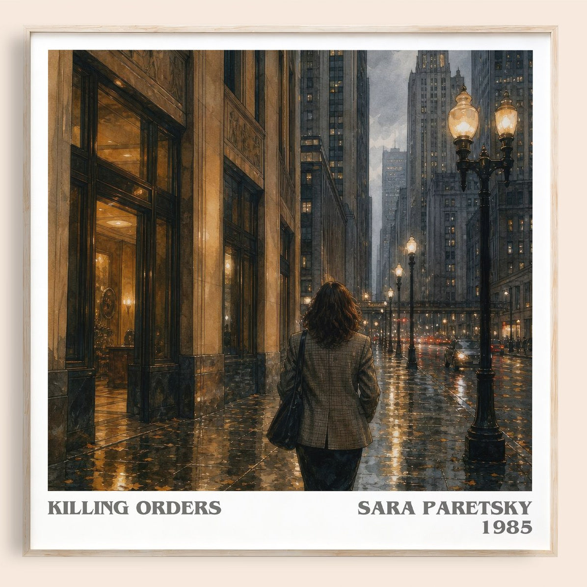Killing Orders literary book poster by Sara Paretsky – framed literary art print