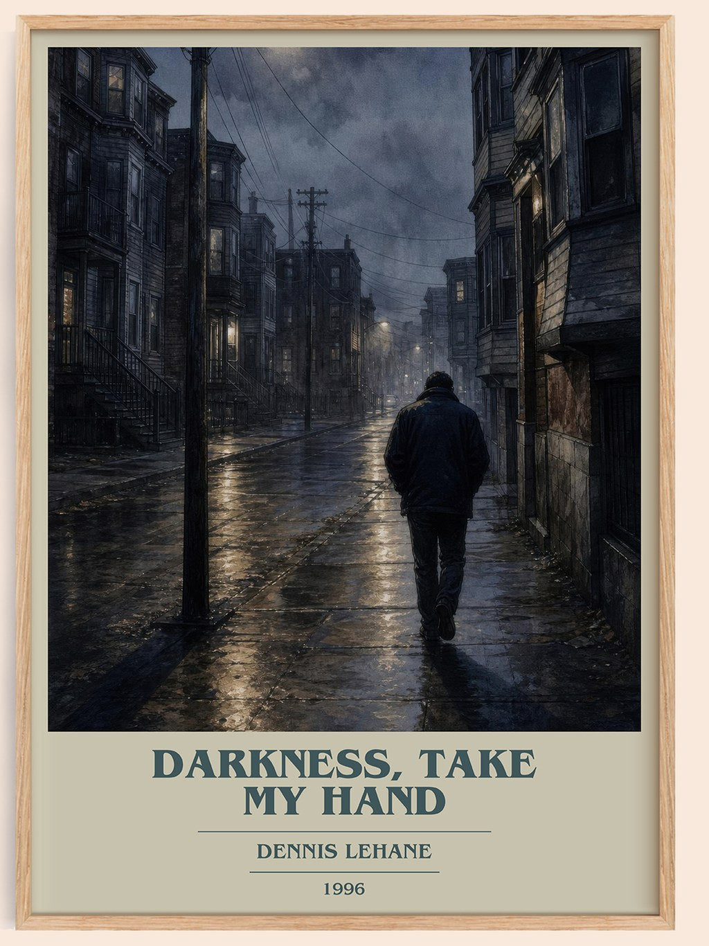 Darkness, Take My Hand book cover book poster by Dennis Lehane – framed literary art print