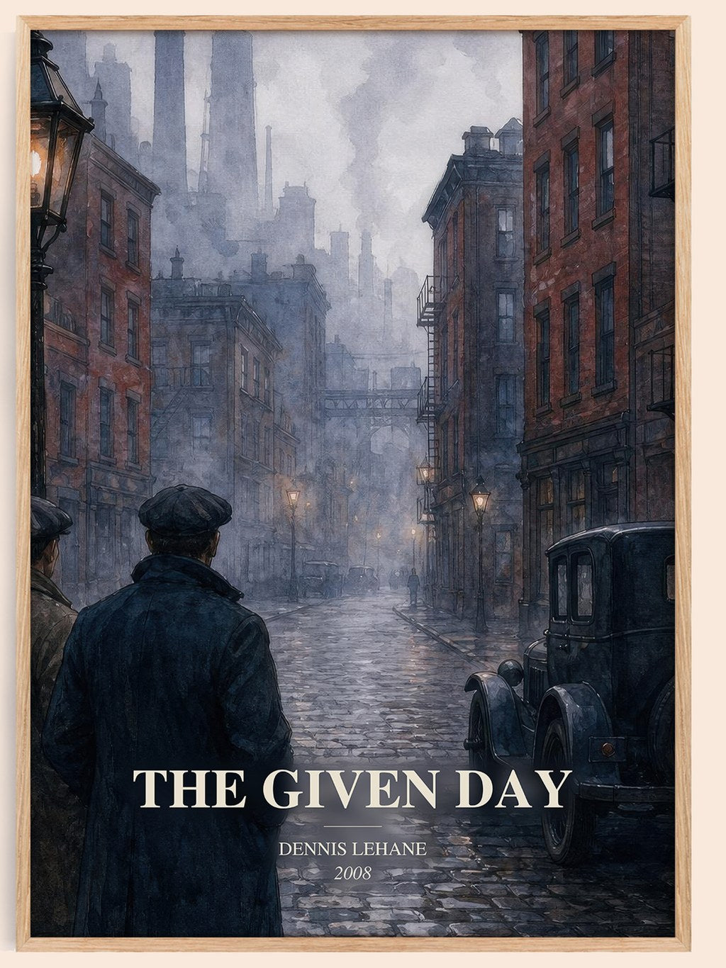 The Given Day watercolour book poster by Dennis Lehane – framed literary art print
