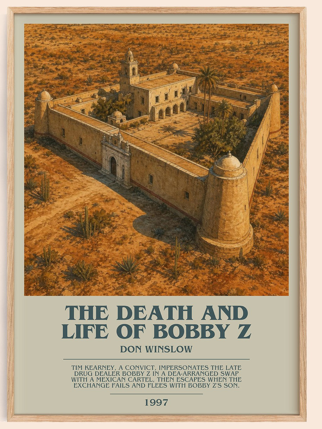 The Death and Life of Bobby Z bookish book poster by Don Winslow – framed literary art print