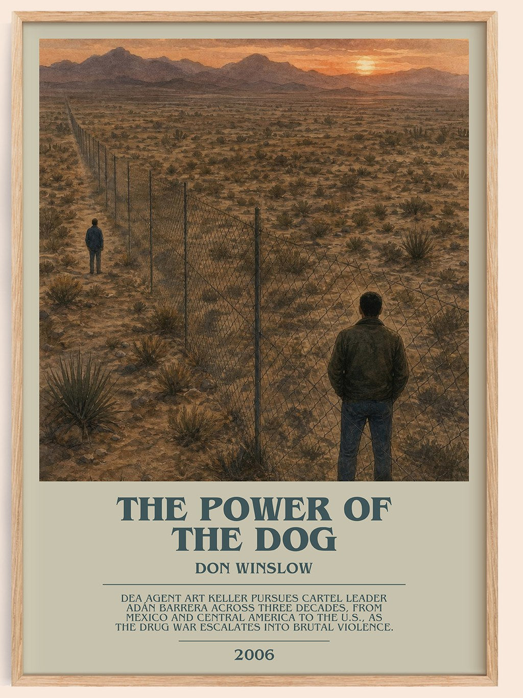 The Power of the Dog bookish book poster by Don Winslow – framed literary art print