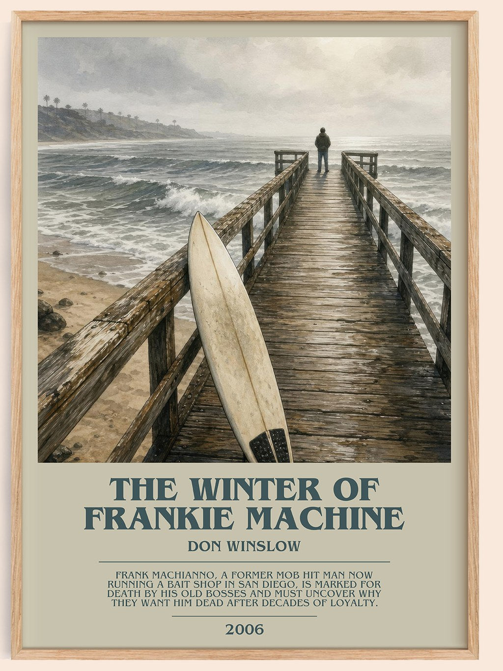 The Winter of Frankie Machine bookish book poster by Don Winslow – framed literary art print