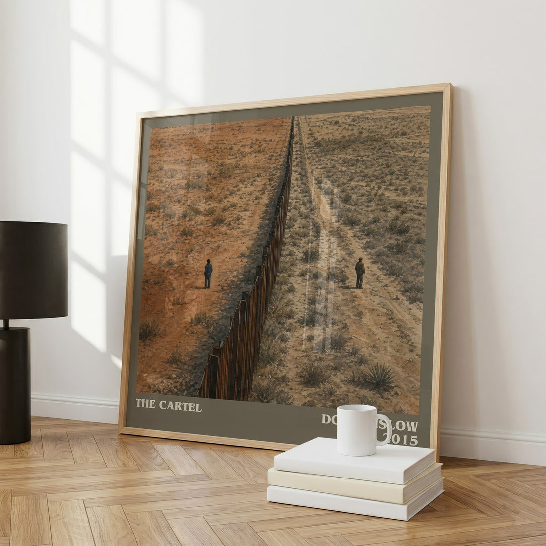 The Cartel literary print framed by window – literary home decor
