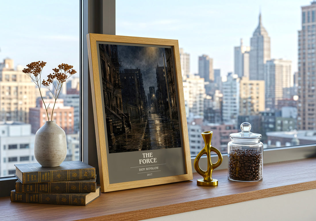 The Force book cover print framed by window – literary home decor