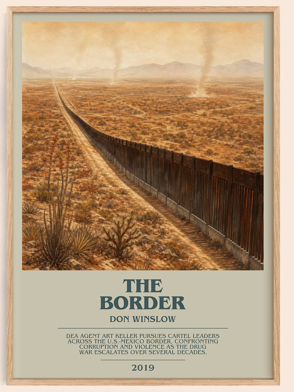 The Border bookish book poster by Don Winslow – framed literary art print