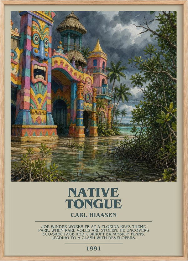 Native Tongue Bookish Wall Art by Carl Hiaasen