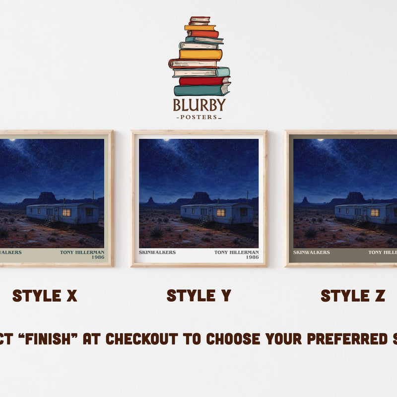 Skinwalkers literary print in frame leaning in hallway – mystery wall art