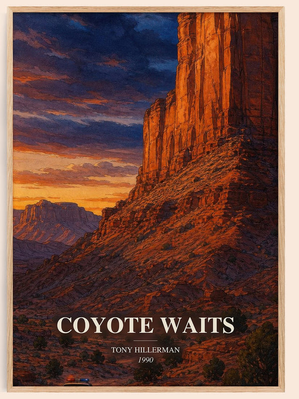 Coyote Waits watercolour book poster by Tony Hillerman – framed literary art print
