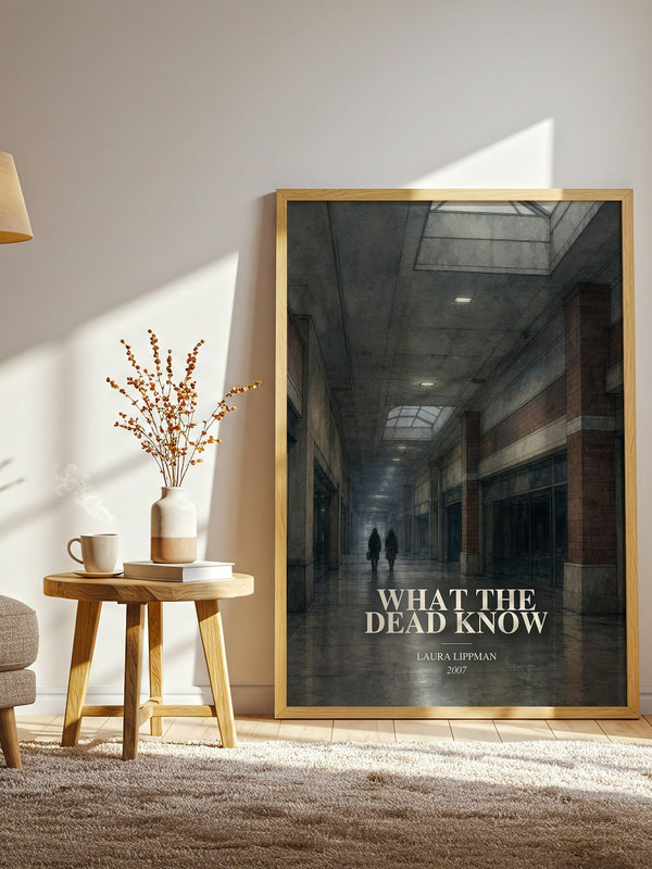 What the Dead Know watercolour print in frame leaning in hallway – mystery wall art