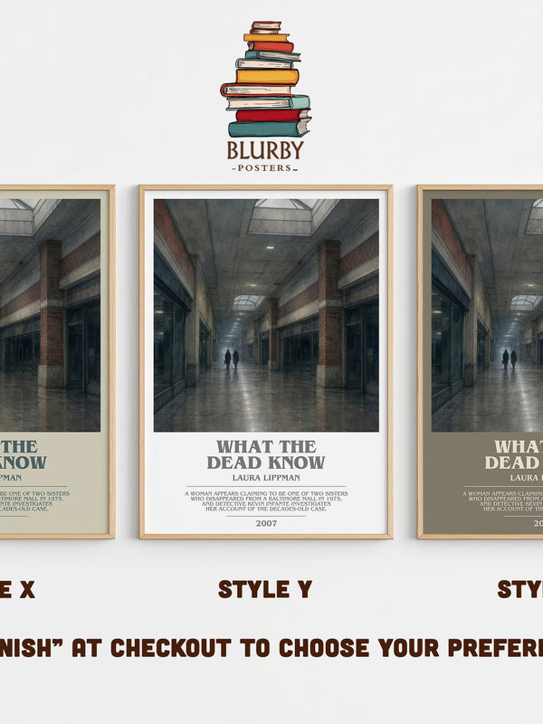 What the Dead Know bookish print in frame leaning in hallway – mystery wall art