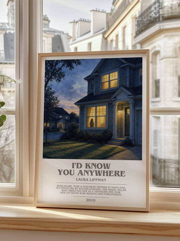 I'd Know You Anywhere bookish poster colour and style options – Laura Lippman book art