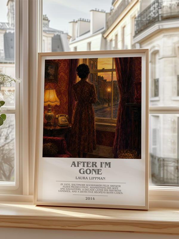 After I'm Gone bookish poster colour and style options – Laura Lippman book art