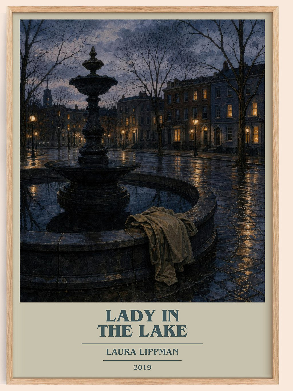 Lady in the Lake book cover book poster by Laura Lippman – framed literary art print