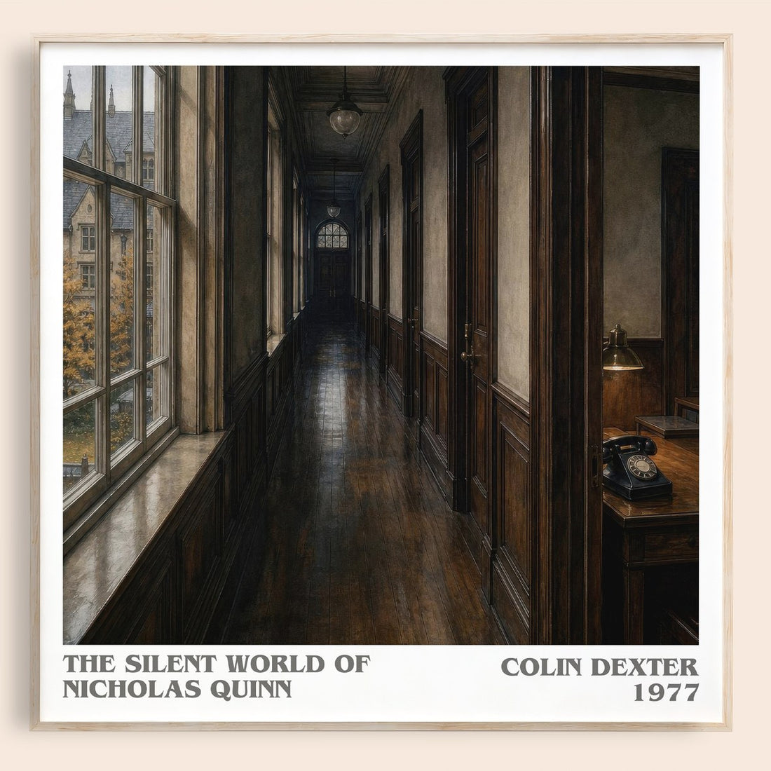 The Silent World of Nicholas Quinn literary book poster by Colin Dexter – framed literary art print