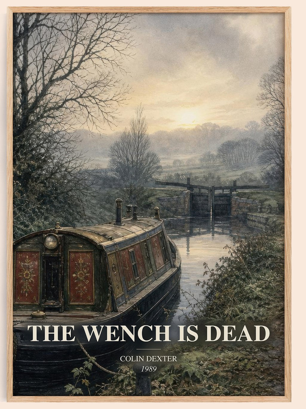 The Wench Is Dead watercolour book poster by Colin Dexter – framed literary art print