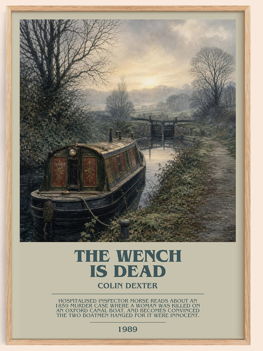 The Wench Is Dead bookish book poster by Colin Dexter – framed literary art print
