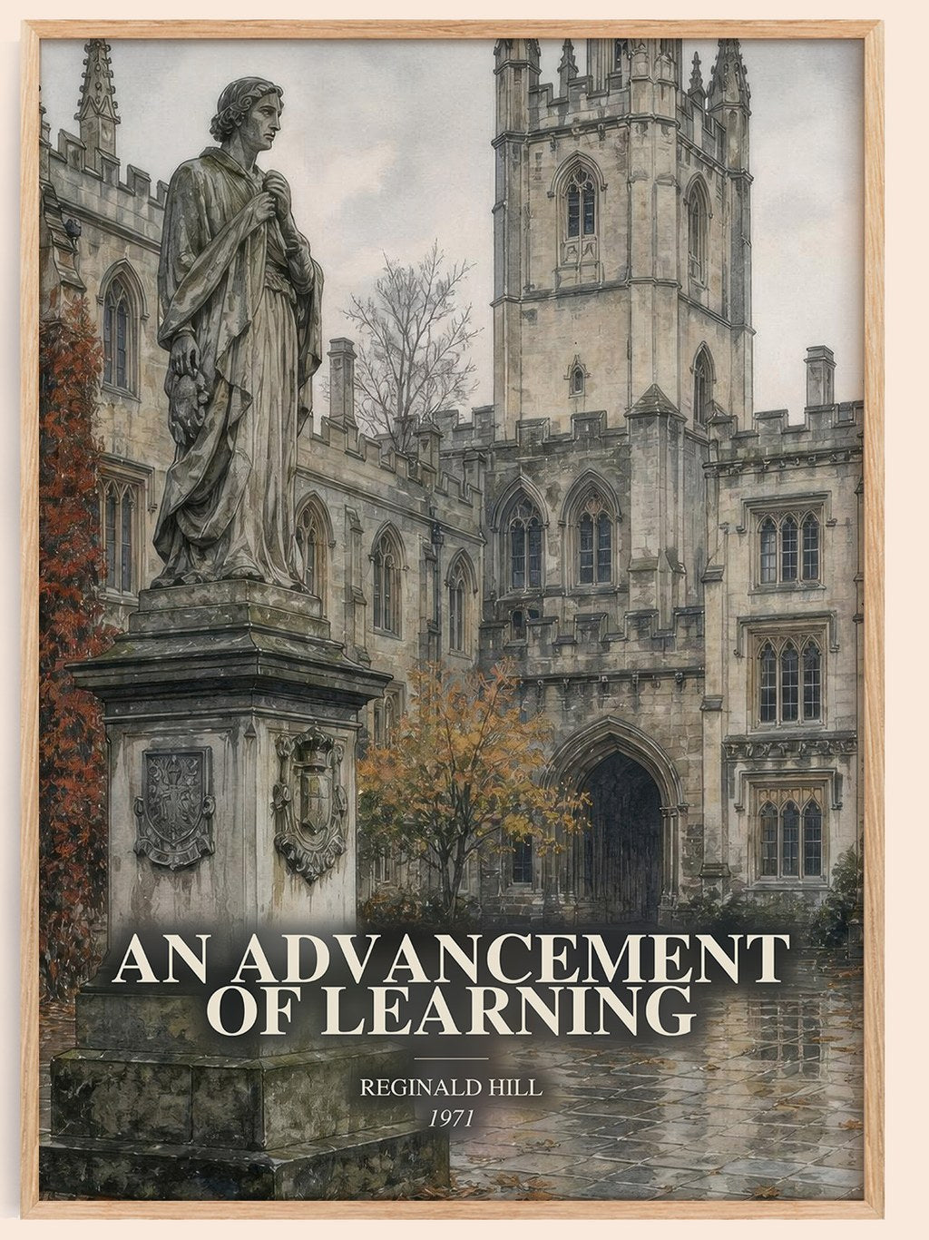 An Advancement of Learning watercolour book poster by Reginald Hill – framed literary art print