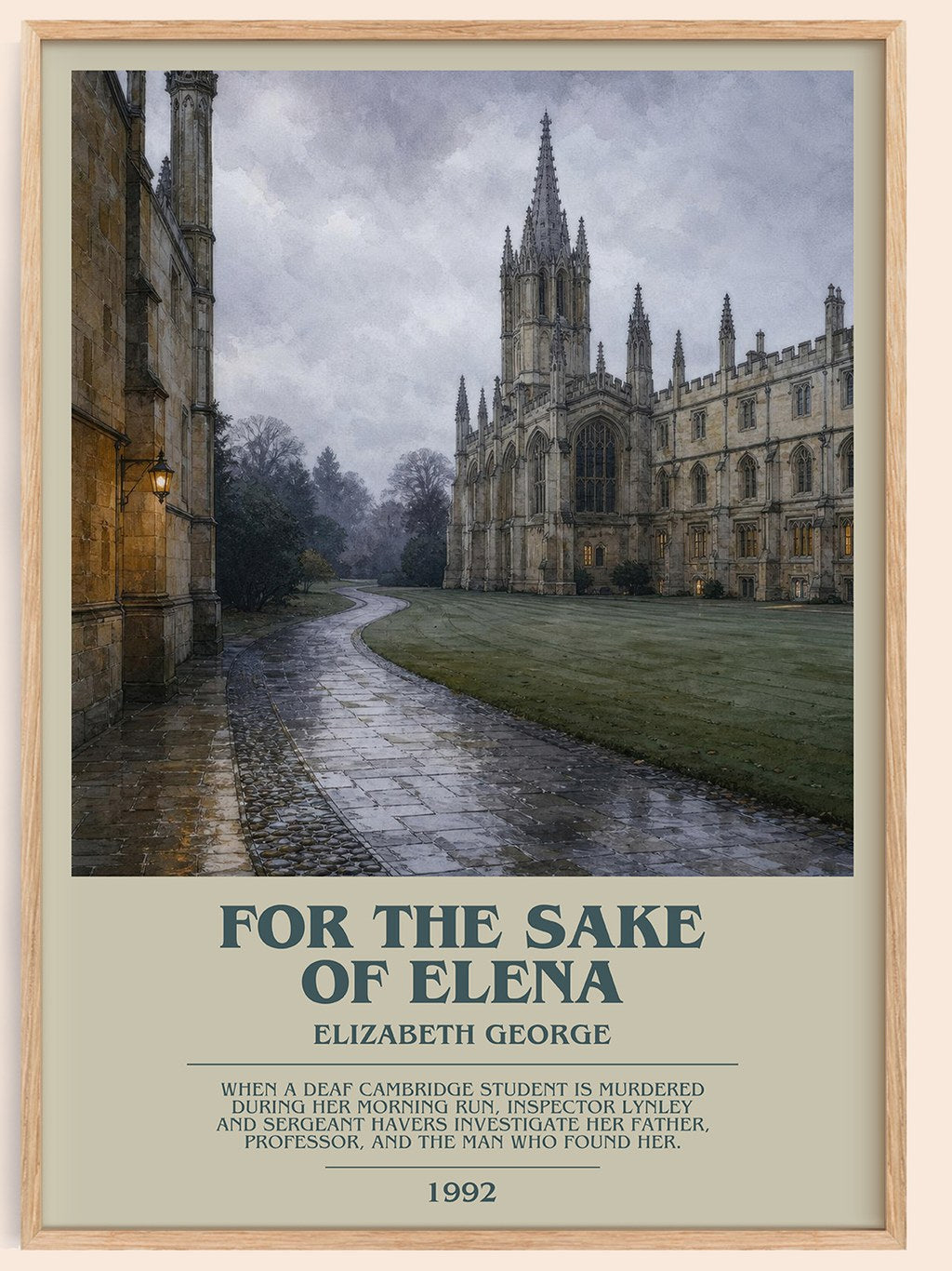 For the Sake of Elena bookish book poster by Elizabeth George – framed literary art print