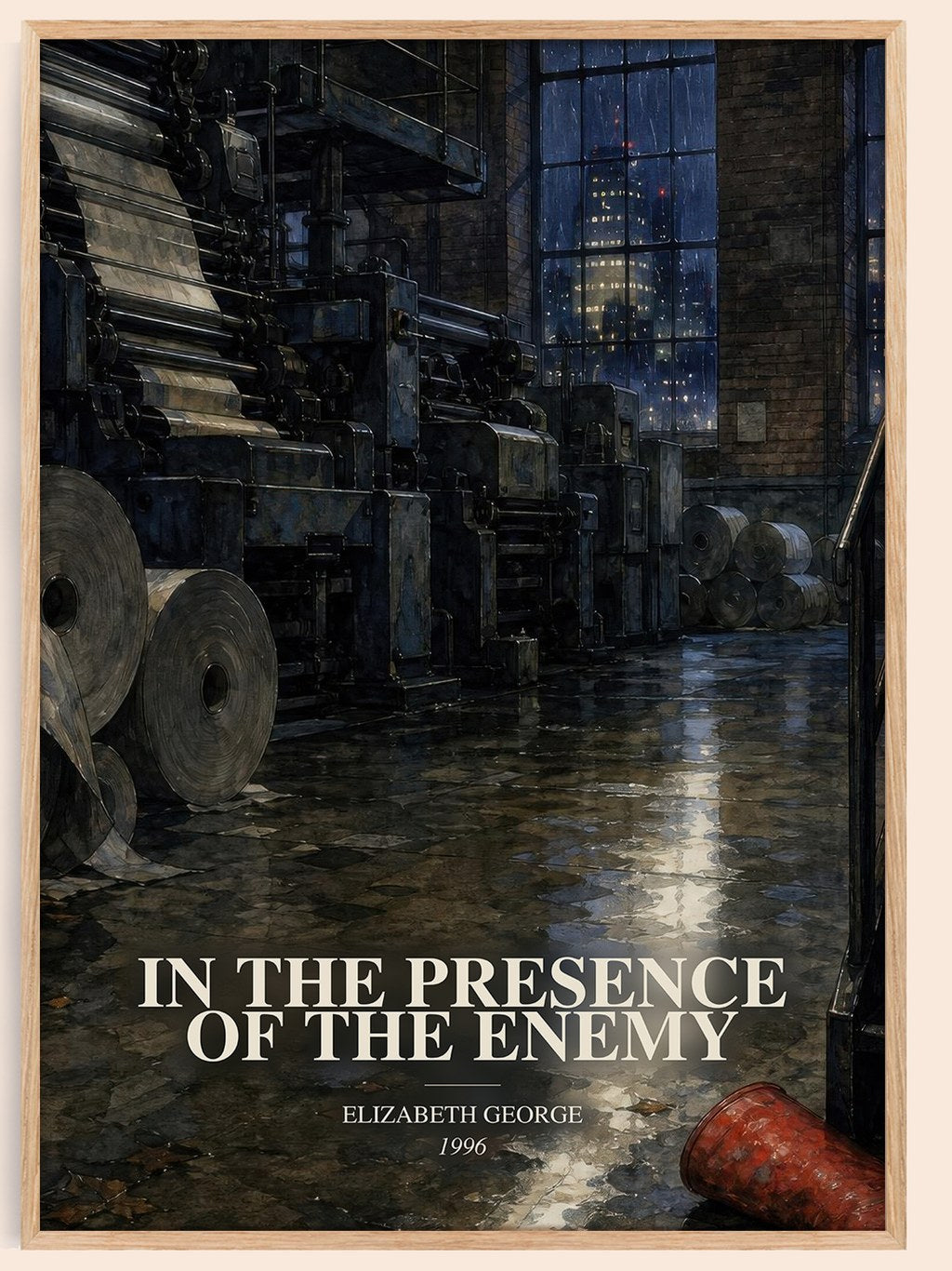 In the Presence of the Enemy watercolour book poster by Elizabeth George – framed literary art print