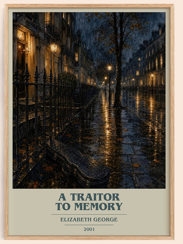 A Traitor to Memory book cover book poster by Elizabeth George – framed literary art print