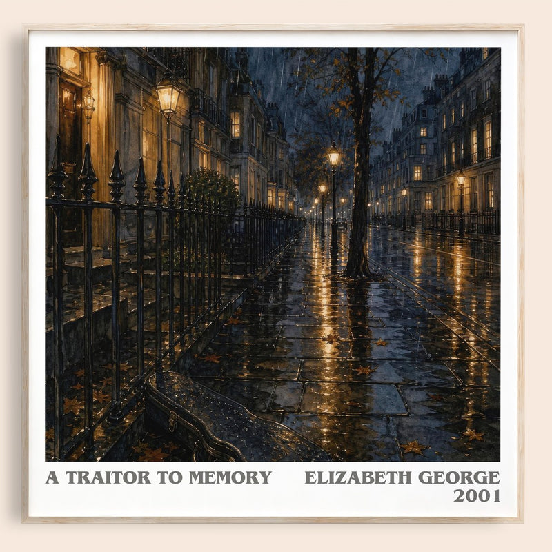 A Traitor to Memory literary book poster by Elizabeth George – framed literary art print