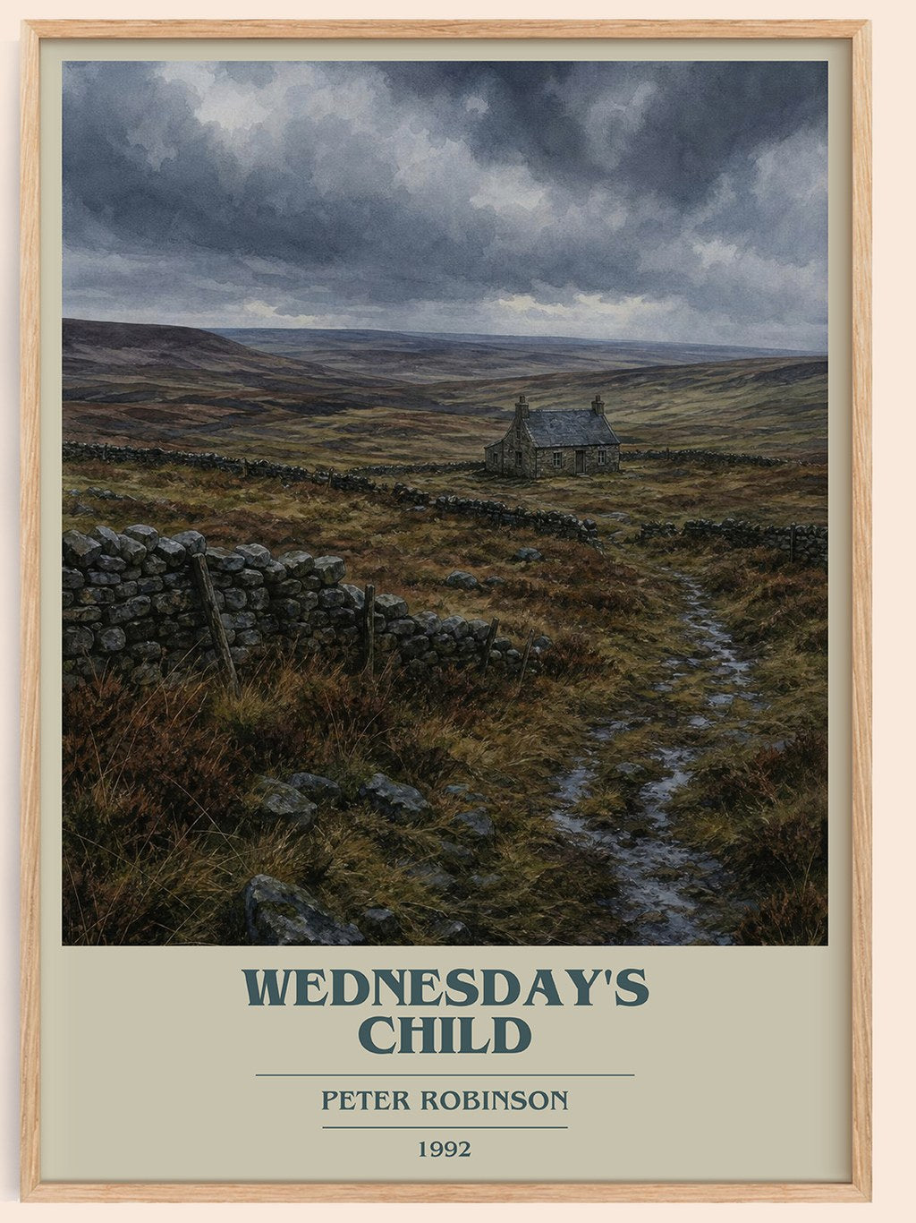 Wednesday's Child book cover book poster by Peter Robinson – framed literary art print