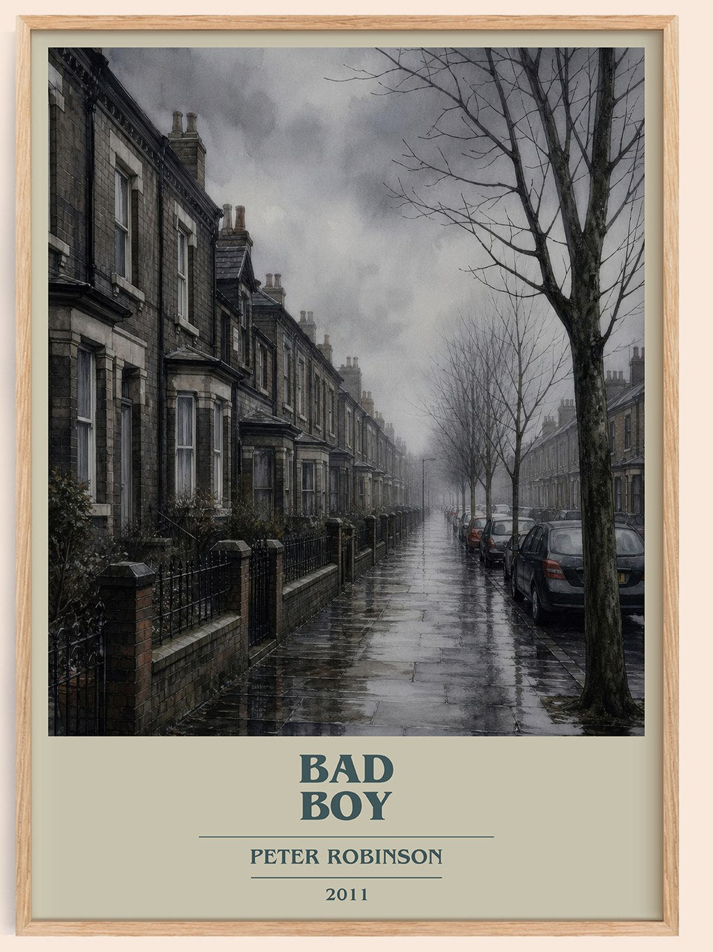 Bad Boy book cover book poster by Peter Robinson – framed literary art print