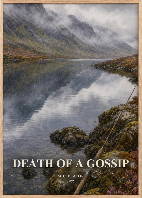 Death of a Gossip Book Watercolour Illustration by M. C. Beaton