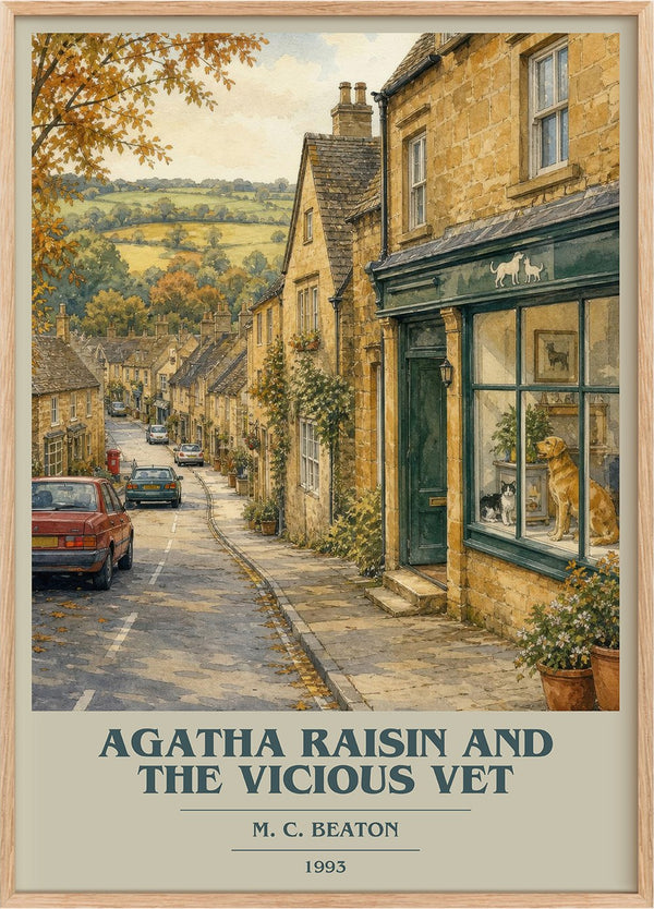 Agatha Raisin and the Vicious Vet Book Cover Poster by M. C. Beaton