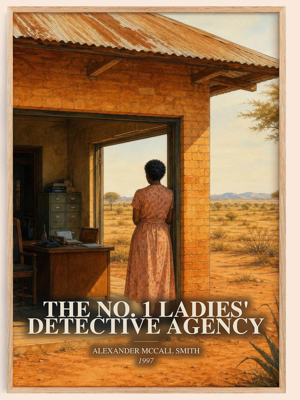 The No. 1 Ladies' Detective Agency watercolour book poster by Alexander McCall Smith – framed literary art print