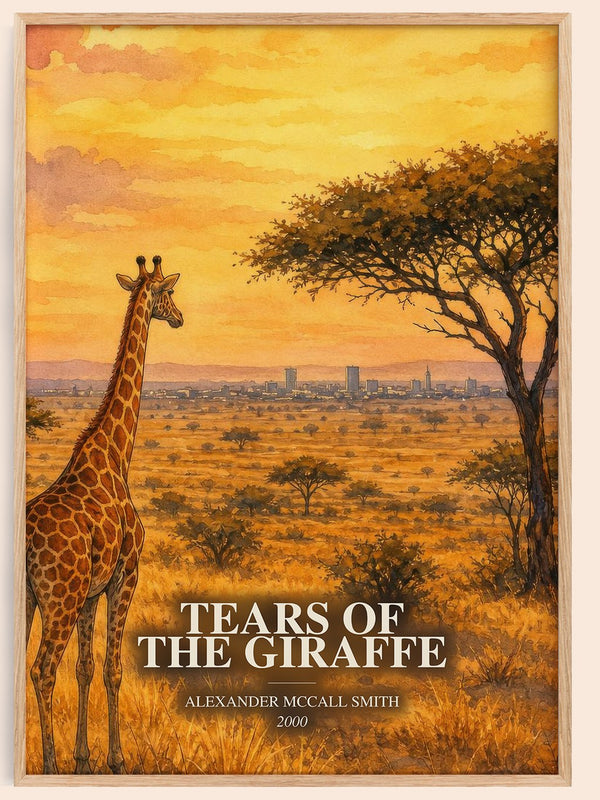 Tears of the Giraffe watercolour book poster by Alexander McCall Smith – framed literary art print
