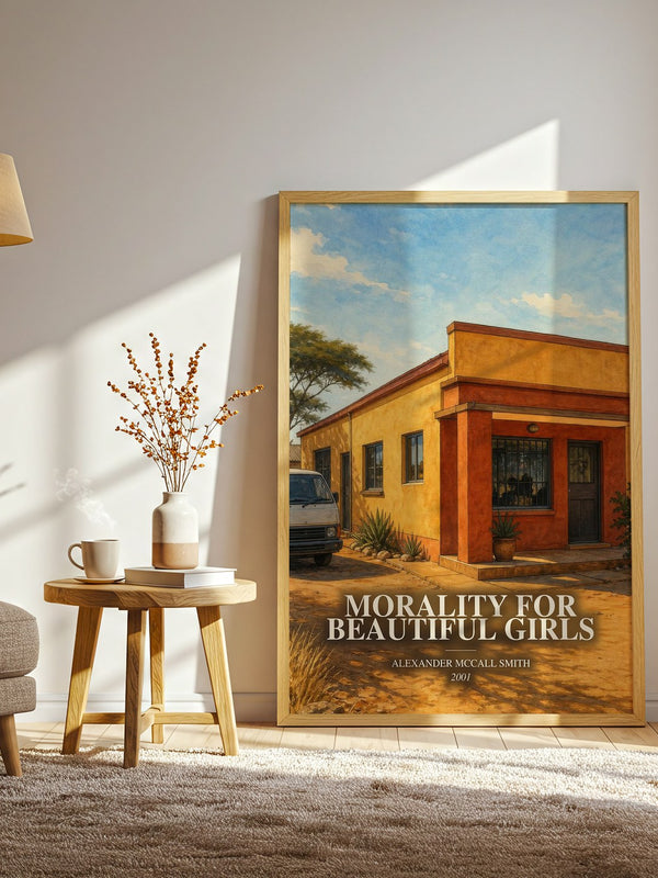 Morality for Beautiful Girls watercolour print in frame leaning in hallway – mystery wall art