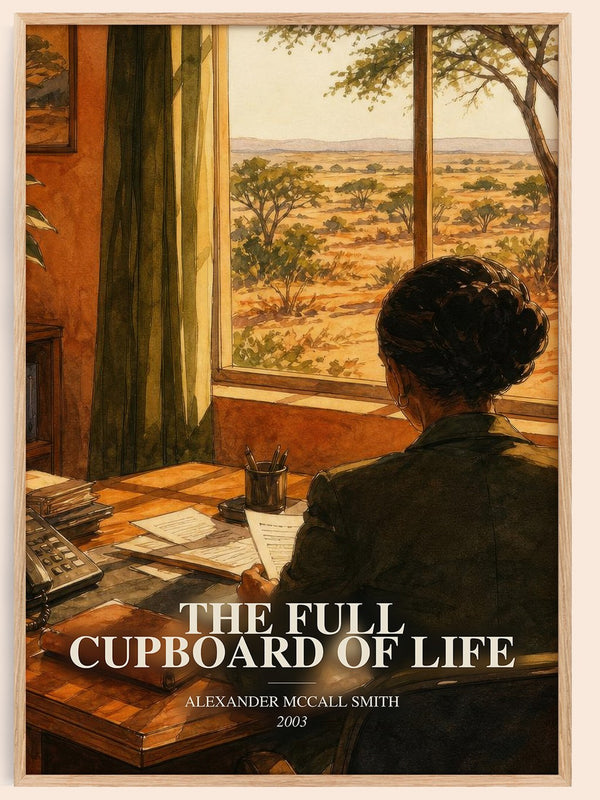 The Full Cupboard of Life watercolour book poster by Alexander McCall Smith – framed literary art print