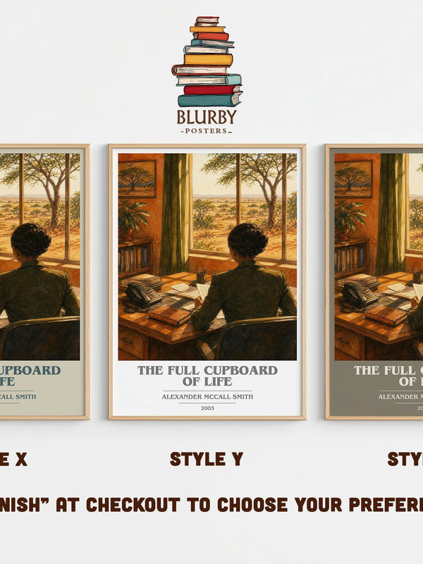 The Full Cupboard of Life book cover print in frame leaning in hallway – mystery wall art