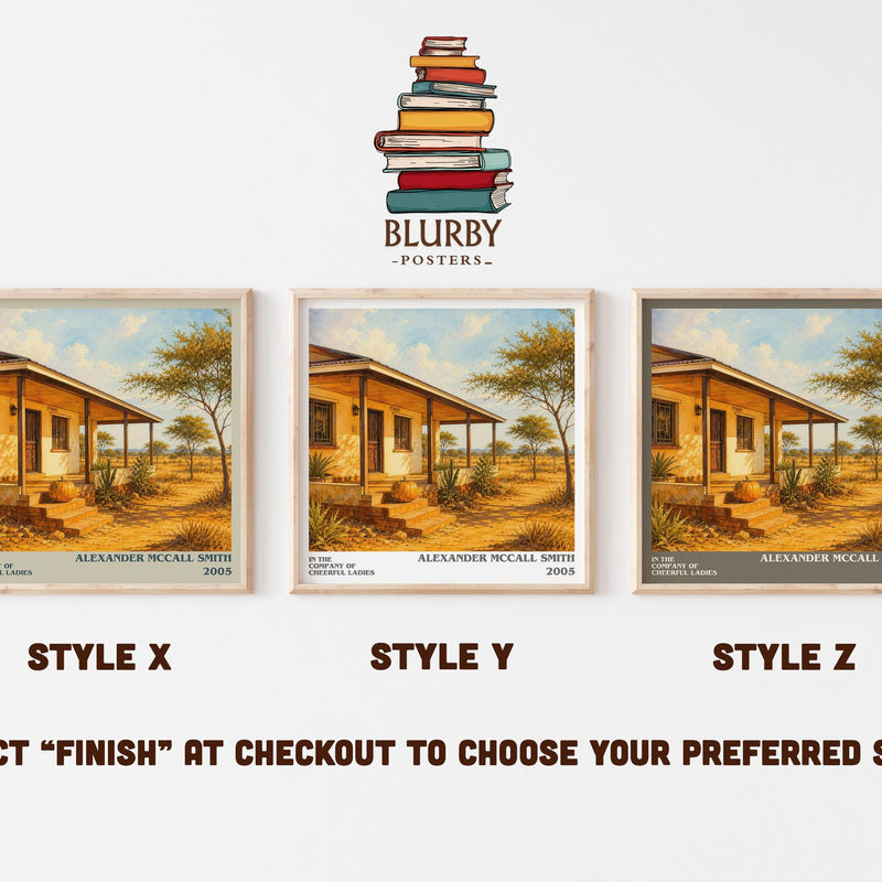 In the Company of Cheerful Ladies literary print in frame leaning in hallway – mystery wall art