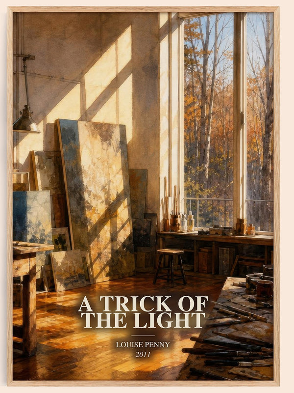 A Trick of the Light watercolour book poster by Louise Penny – framed literary art print