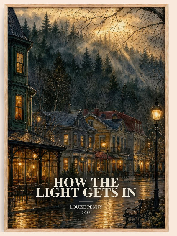 How the Light Gets In watercolour book poster by Louise Penny – framed literary art print