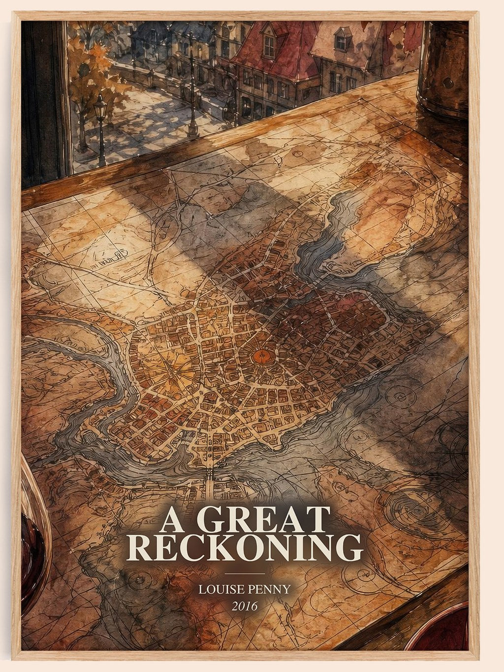 A Great Reckoning watercolour book poster by Louise Penny – framed literary art print