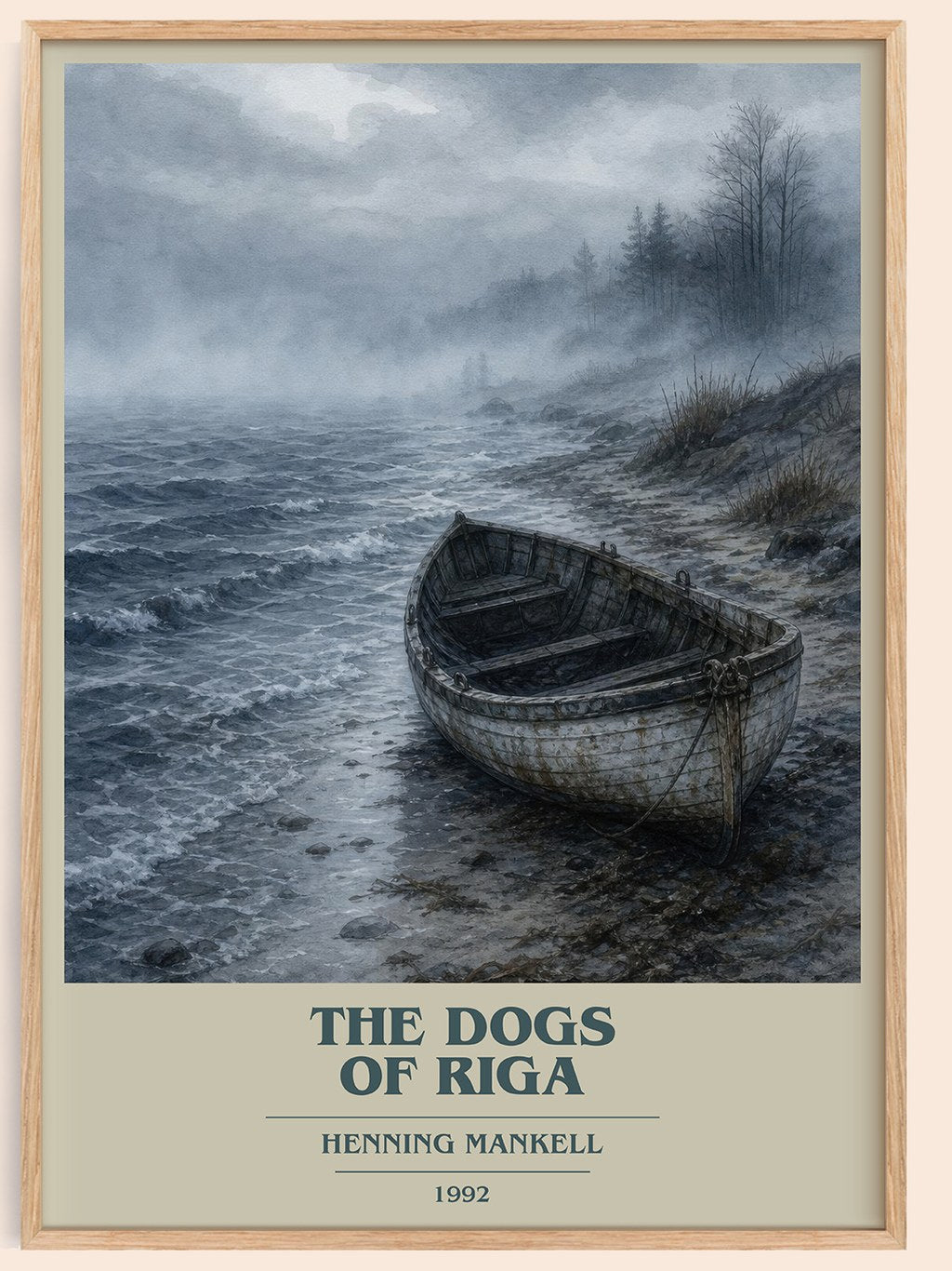 The Dogs of Riga book cover book poster by Henning Mankell – framed literary art print