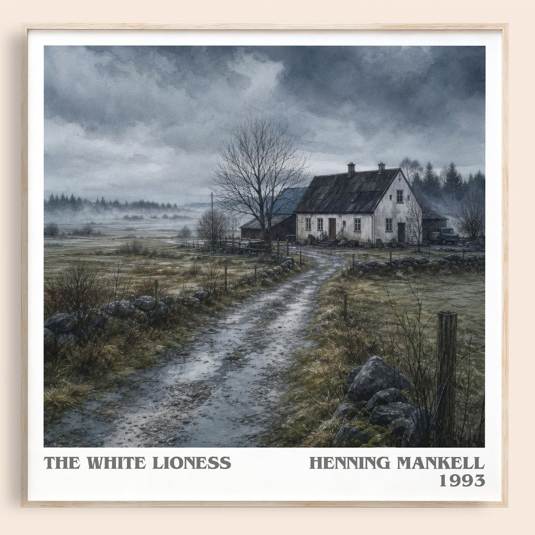 The White Lioness literary book poster by Henning Mankell – framed literary art print