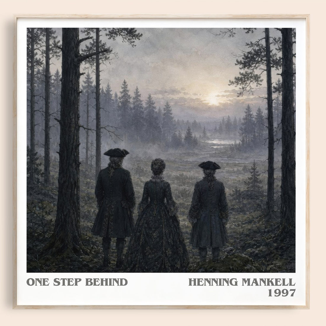 One Step Behind literary book poster by Henning Mankell – framed literary art print