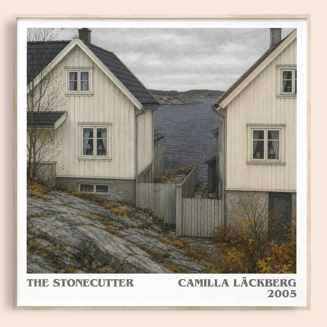The Stonecutter literary book poster by Camilla Läckberg – framed literary art print