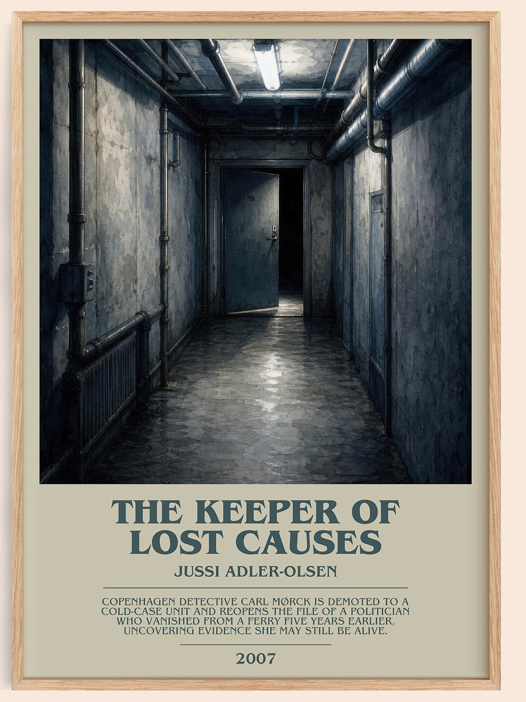 The Keeper of Lost Causes bookish book poster by Jussi Adler-Olsen – framed literary art print
